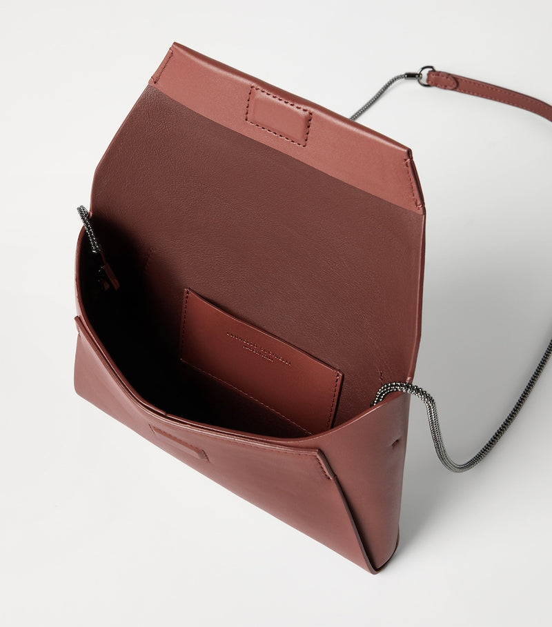 Brunello Cucinelli leather BC Pochette clutch bag, imported from the UK