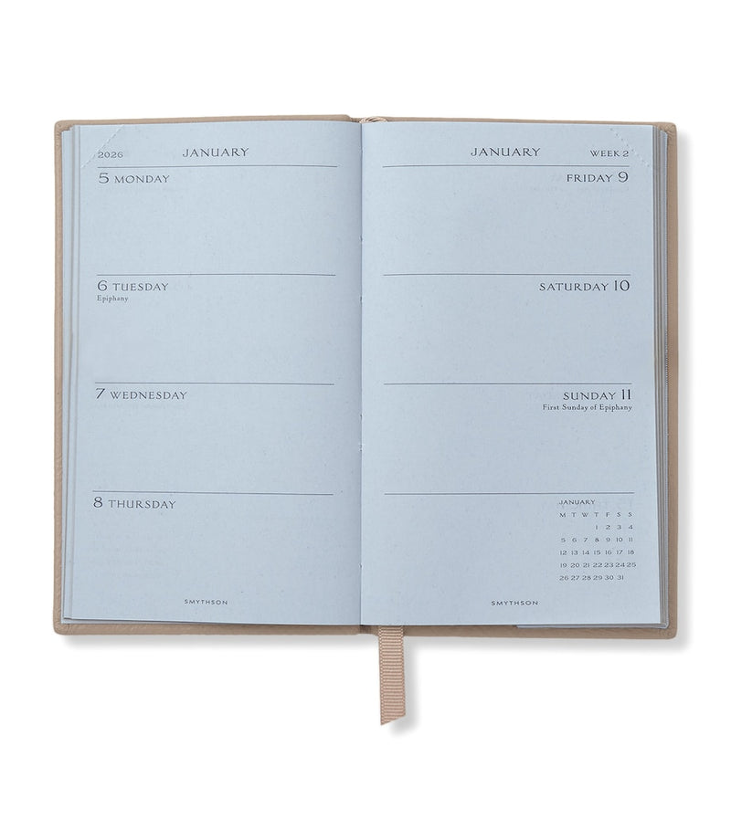 Smythson Panama Leather Weekly Diary 2026 (British brand)
