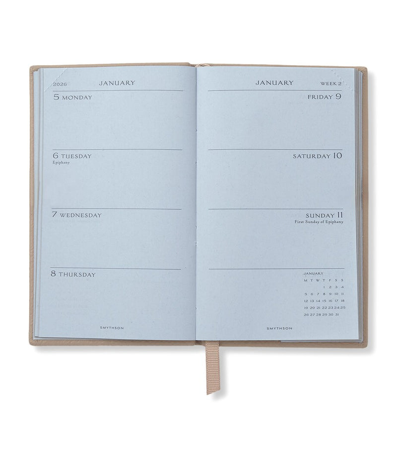Smythson Panama Leather Weekly Diary 2026 (British brand)