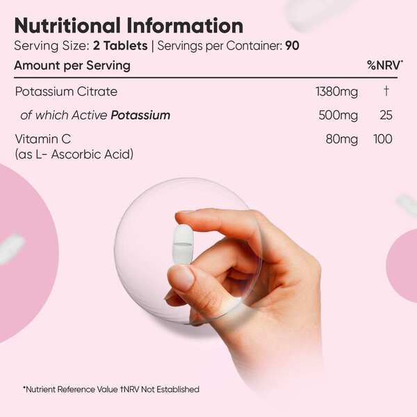 WeightWorld Potassium Supplement 1460mg vegan tablets 180 count (British brand)