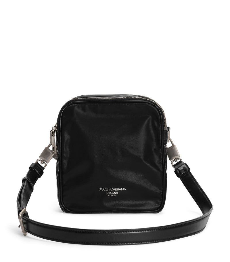 Dolce&Gabbana patent leather cross-body bag with silver-tone hardware - British product