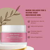 Glow Cocktail Marine Collagen Restore Night Moisturiser 50ml, imported from the UK