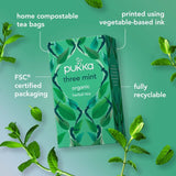 Pukka Organic Three Mint Tea 20 Home Compostable Herbal Tea Bags 32g 20 per pack - McGrocer