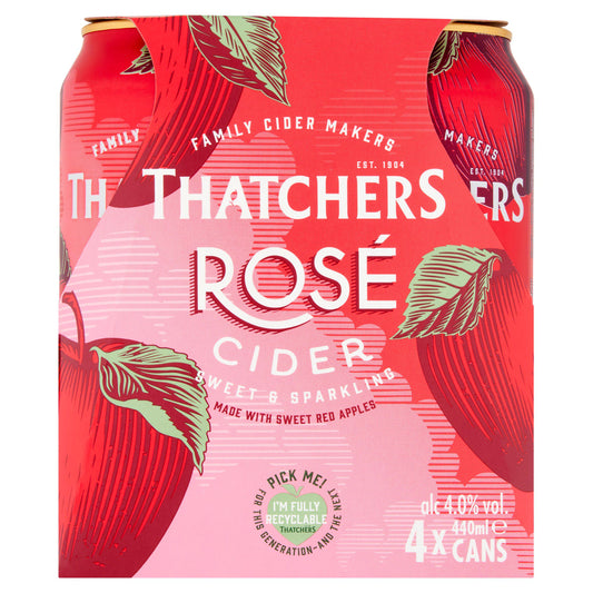Thatchers Rosé Sweet Sparkling Somerset Cider 4x440ml Cider Sainsburys   