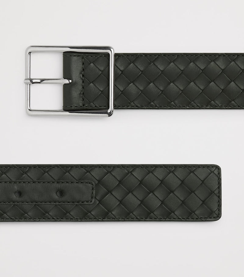 Bottega Veneta Intrecciato leather belt 3.5cm, UK version
