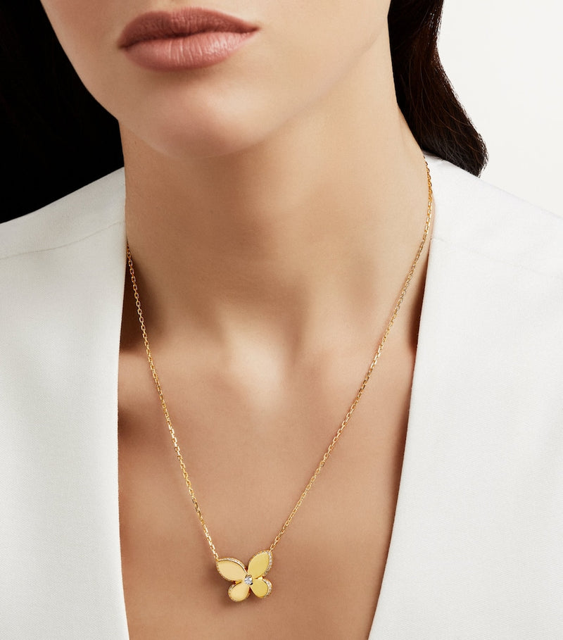 Graff yellow gold diamond butterfly necklace (British brand)