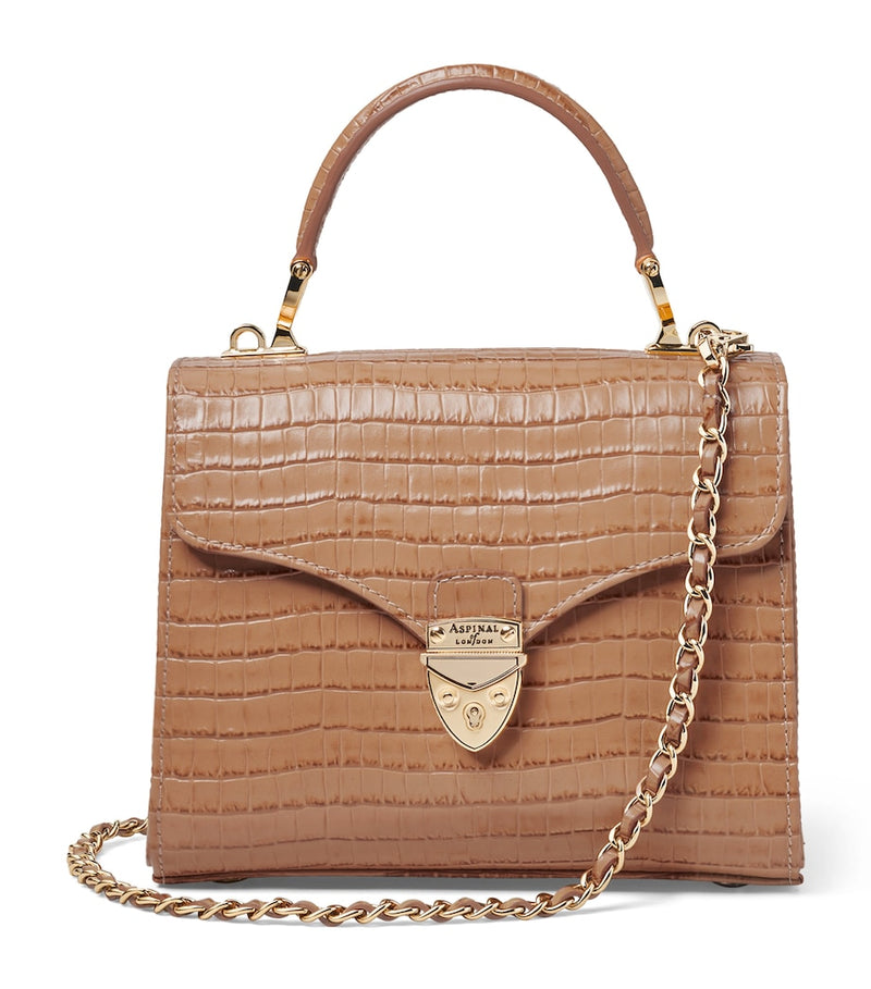 Aspinal of London midi Mayfair top-handle bag in glossy leather - British product