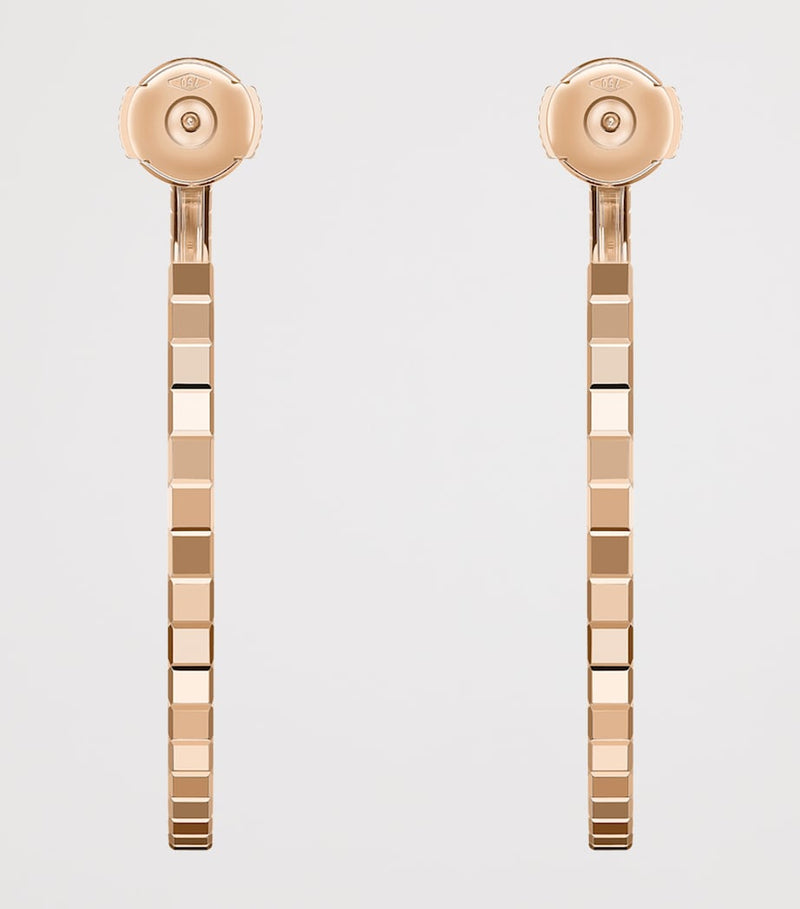 Chopard Ice Cube rose gold hoop earrings 18kt, imported from the UK