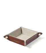 Harrods Aspinal of London Mini Leather Desk Tidy Tray 16cm x 16cm- Buy online at McGrocer