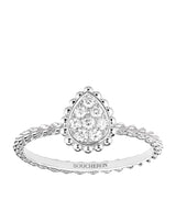 Harrods Boucheron Extra Small White Gold and Diamond Serpent Bohème Motif Ring- Buy online at McGrocer