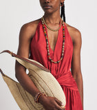 Eddie Borgo gold-plated amber and carnelian patch necklace, UK version