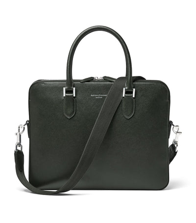Harrods Aspinal of London Mount Street Leather Briefcase Bag (H28cm x W36.5cm x D5cm)- Buy online at McGrocer