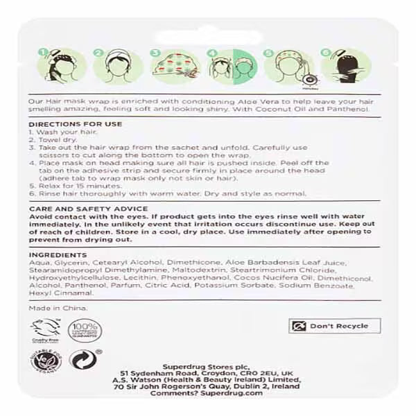 Superdrug Conditioning Hair Wrap Mask Aloe (British brand)