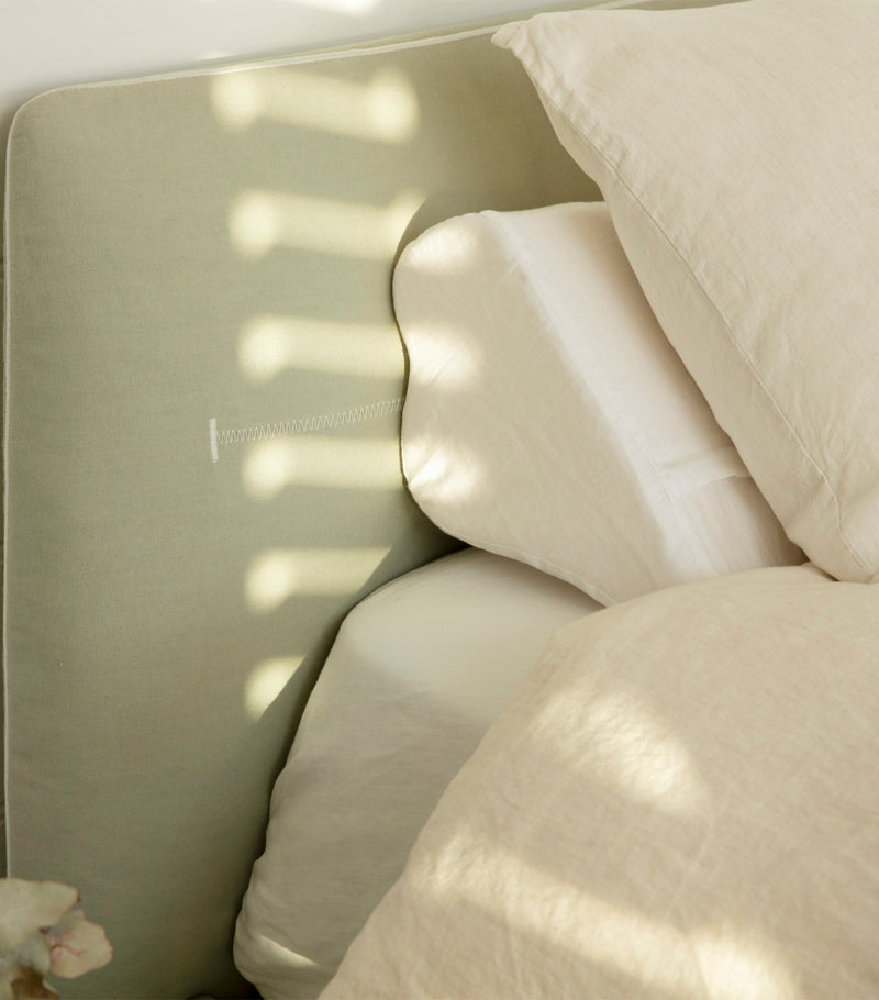 HYOUMANKIND Back Sleep Pillow with Linen Pillowcase 32cm x 57cm, UK version