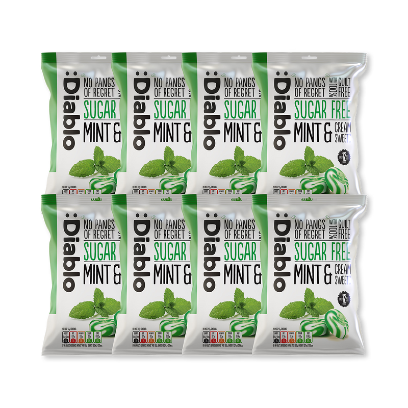 Diablo sugar free mint cream sweets 75g pack, UK version