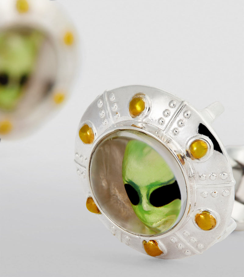 Deakin & Francis sterling silver UFO cufflinks - British product