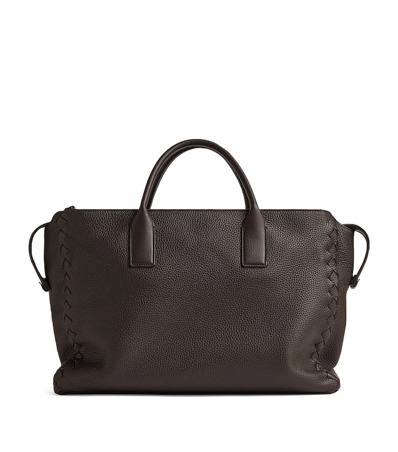 Bottega Veneta large grained leather interview briefcase, UK version