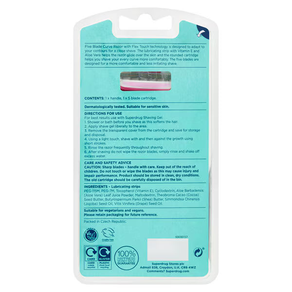 Superdrug Curve 5 Blade System Razor (British brand)