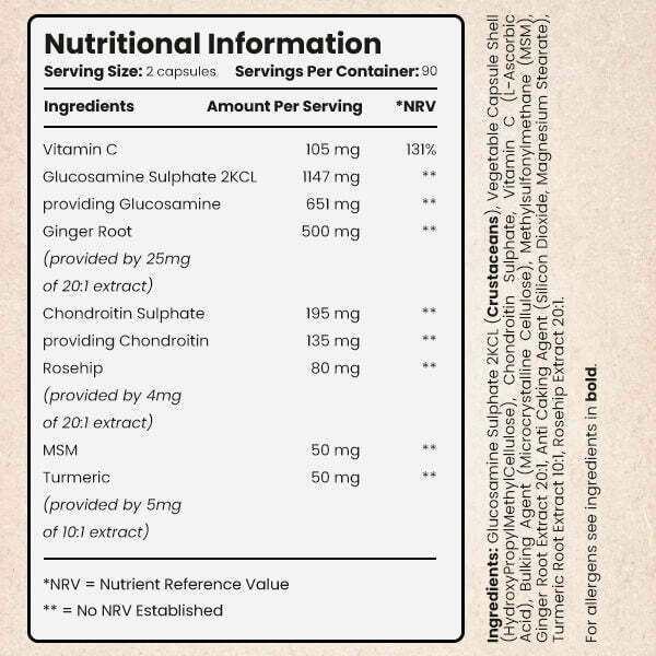 VitaBright glucosamine complex joint supplement (British brand)