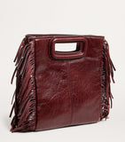 Maje cracked leather fringed M handbag (British brand)
