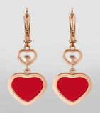 Chopard Happy Hearts earrings rose gold carnelian moving diamond, UK version