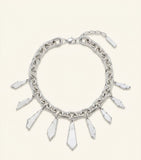 McQueen mirror fragment necklace silver-tone brass, UK version