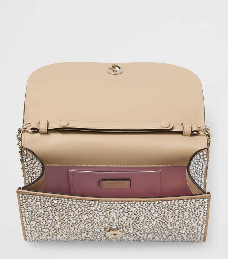 Jimmy Choo crystal-embellished curve clutch bag - British product