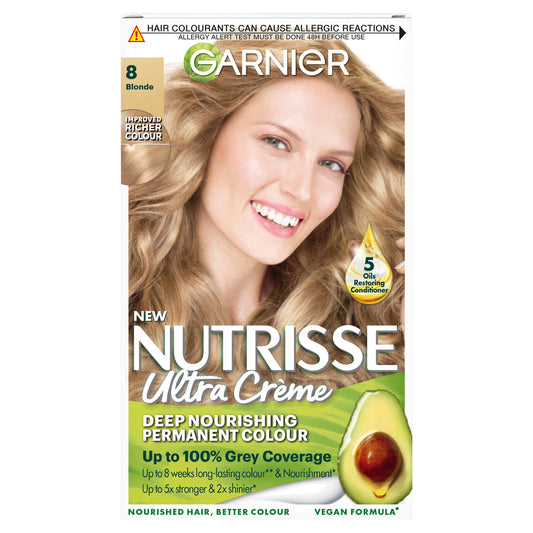 Garnier Nutrisse Permanent Hair Dye Blonde 8 Beauty at home Sainsburys   