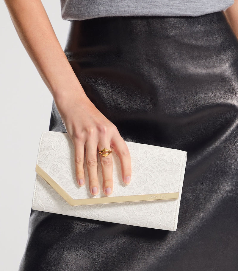 Jimmy Choo Lace Emmie clutch bag, UK version