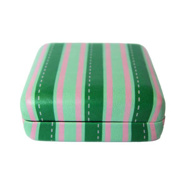 Danielle Creations stripe travel pill box, imported from the UK