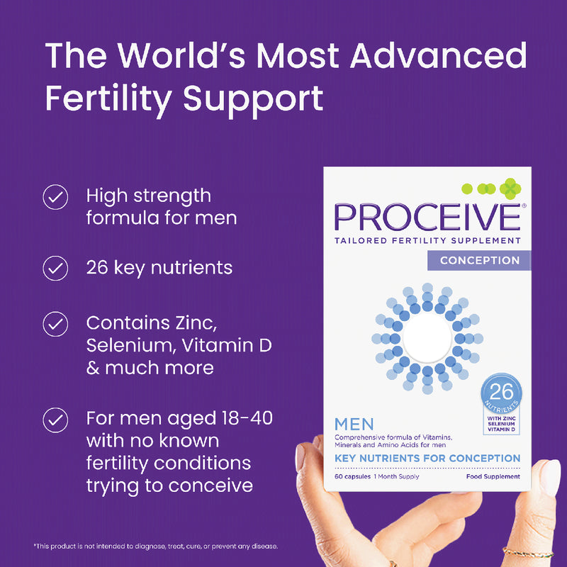Proceive Men Advanced Fertility Supplement 60 capsules, imported from the UK
