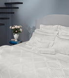 Super King Duvet Cover in Egyptian Cotton with Braid Embroidery, 260cm x 220cm