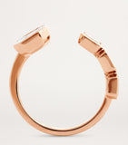 SHAY rose gold diamond east/west floating ring (British brand)