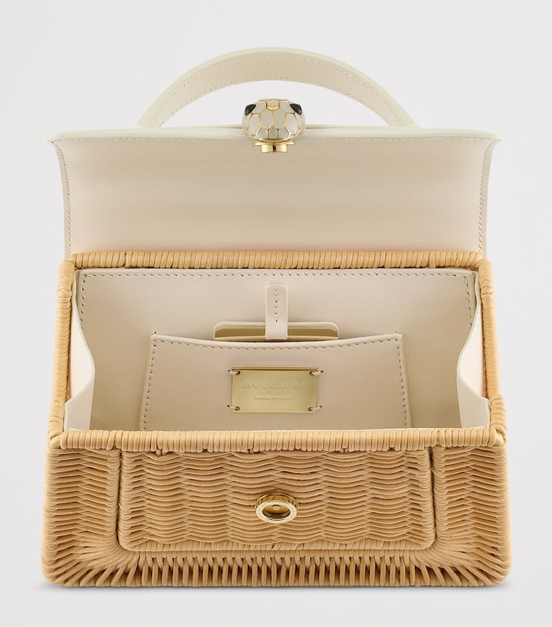 Bvlgari Serpenti Forever rattan leather top-handle bag, UK version