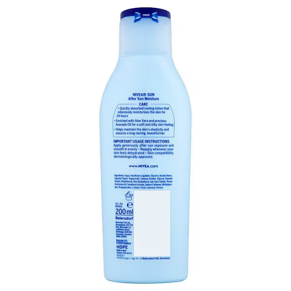 Nivea After Sun Moisturising Soothing Lotion 200ml, imported from the UK