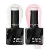 Mylee Gel Nail Polish French Manicure Duo Sheer Nude Bright White 2x8ml
