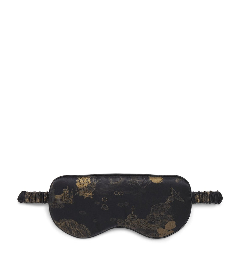 Derek Rose silk mask with rose jacquard, imported from the UK