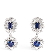 Harrods Suzanne Kalan White Gold, Diamond and Blue Sapphire One of a Kind Drop Earrings- Buy online at McGrocer