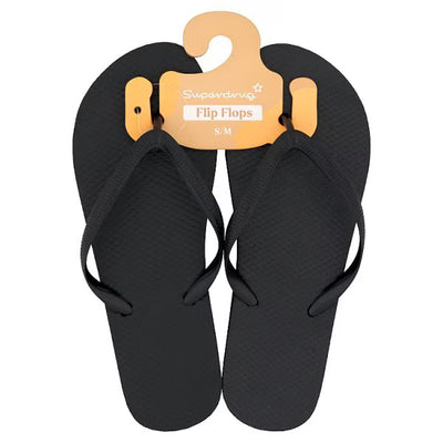 Schwarze Flip-Flops S/M Hausschuhe UK Größe 3-4