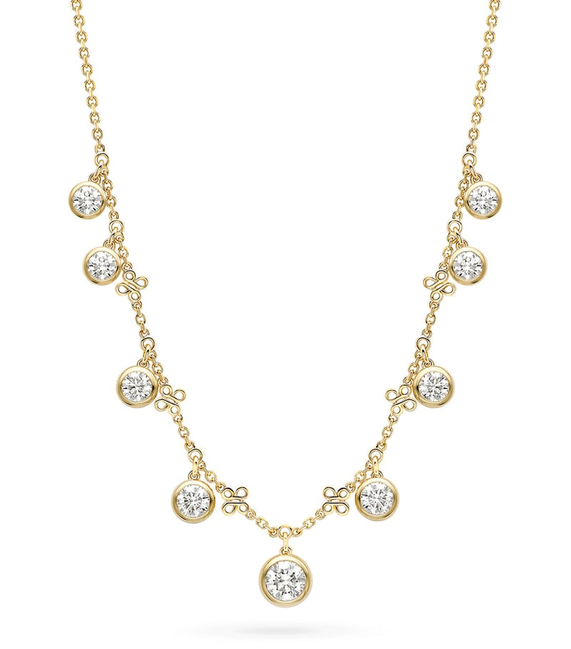 Boodles large yellow gold and diamond beach necklace, UK version