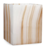 Harrods Handcrafted Ivory Onyx Waste Bin with Natural Quartz Formations- Buy online at McGrocer