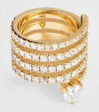 SHAY yellow gold diamond swirl pinky ring (British brand)