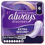 Superdrug Always Discreet Incontinence Pads Ultimate Night 6 Count- Buy online at McGrocer