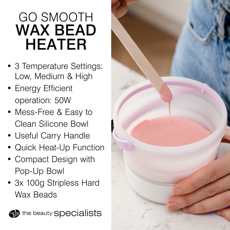 Rio Go Smooth stripless hard wax heater kit, imported from the UK