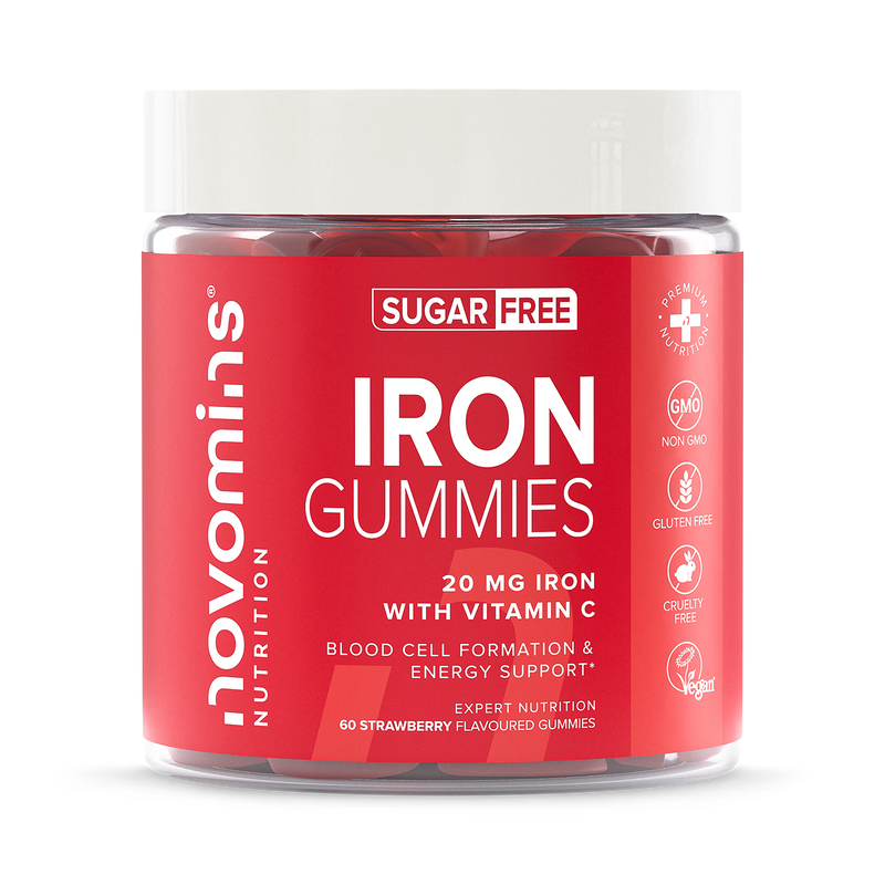 Novomins iron gummies strawberry flavoured 60 gummies, UK version