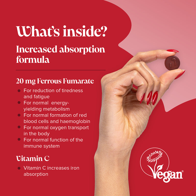 Novomins iron gummies strawberry flavoured 60 gummies, UK version