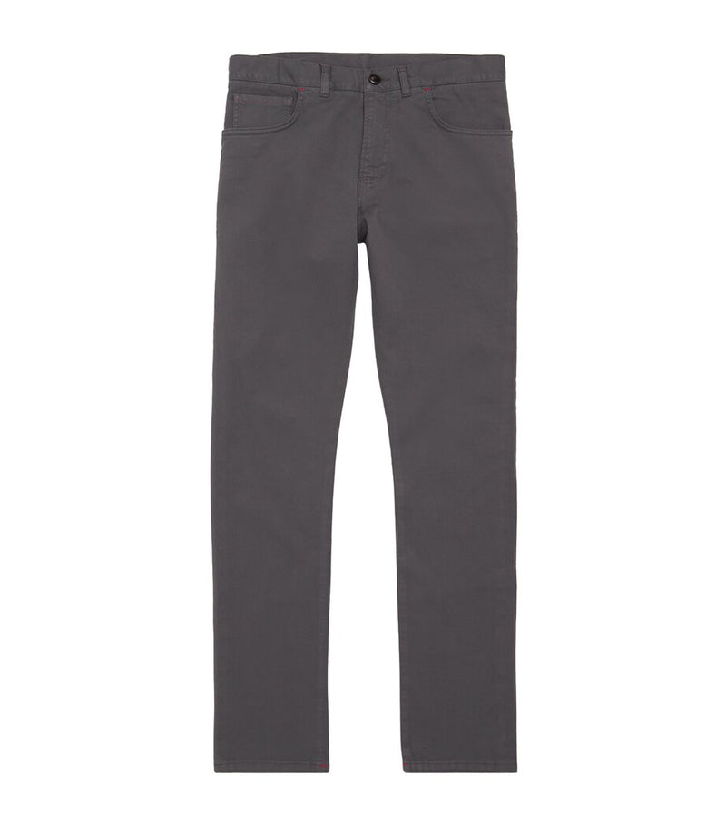 ISAIA classic five-pocket jeans in dark wash with regular fit, UK version
