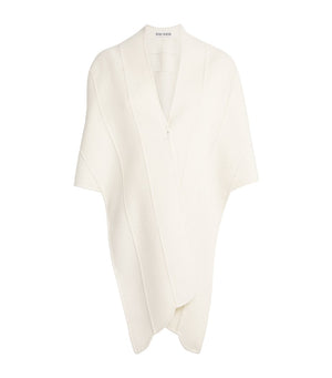 100% Cashmere Long Sleeve Stole with Panelling and Scalloped Edges