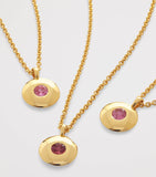 Monica Vinader March birthstone necklace pink tourmaline gold vermeil - British product