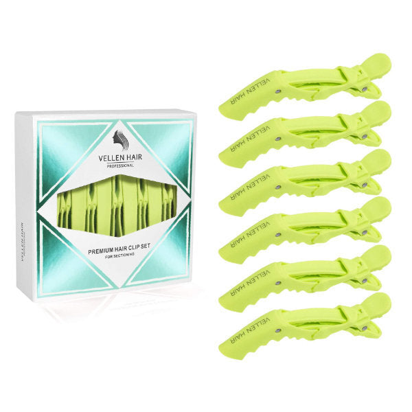 Vellen alligator clips lime green 6 pack, UK version
